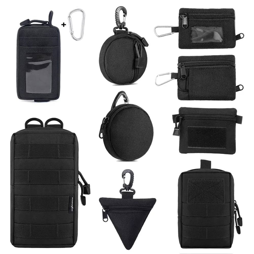 1000D Tactical EDC Pouch Wallet Bag Portable Key Coin Purse Waist Fanny Pack Earphone