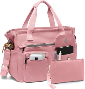 2Pcs/Set Large Canvas Tote Bag for Women, Laptop Work Bags Crossbody Shoulder Hobo Messenger Handbag Purse Travel Gym Totes
