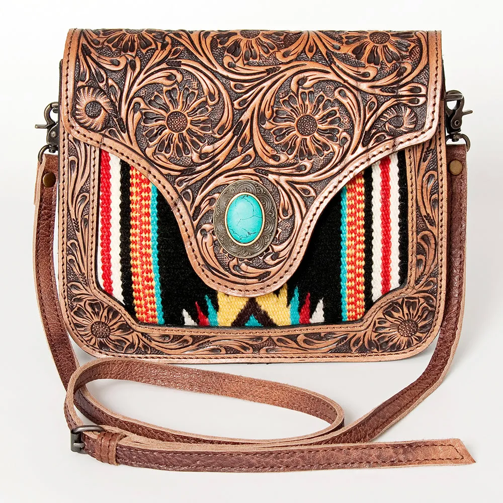 ADBG826C American Darling Hand Tooled Saddle Blanket Genuine Leather Women Bag Western Handbag Purse