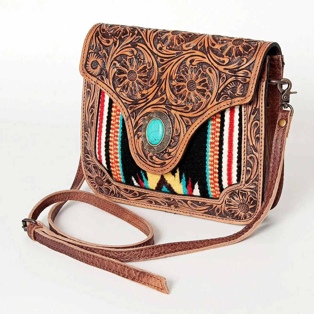 ADBG826C American Darling Hand Tooled Saddle Blanket Genuine Leather Women Bag Western Handbag Purse