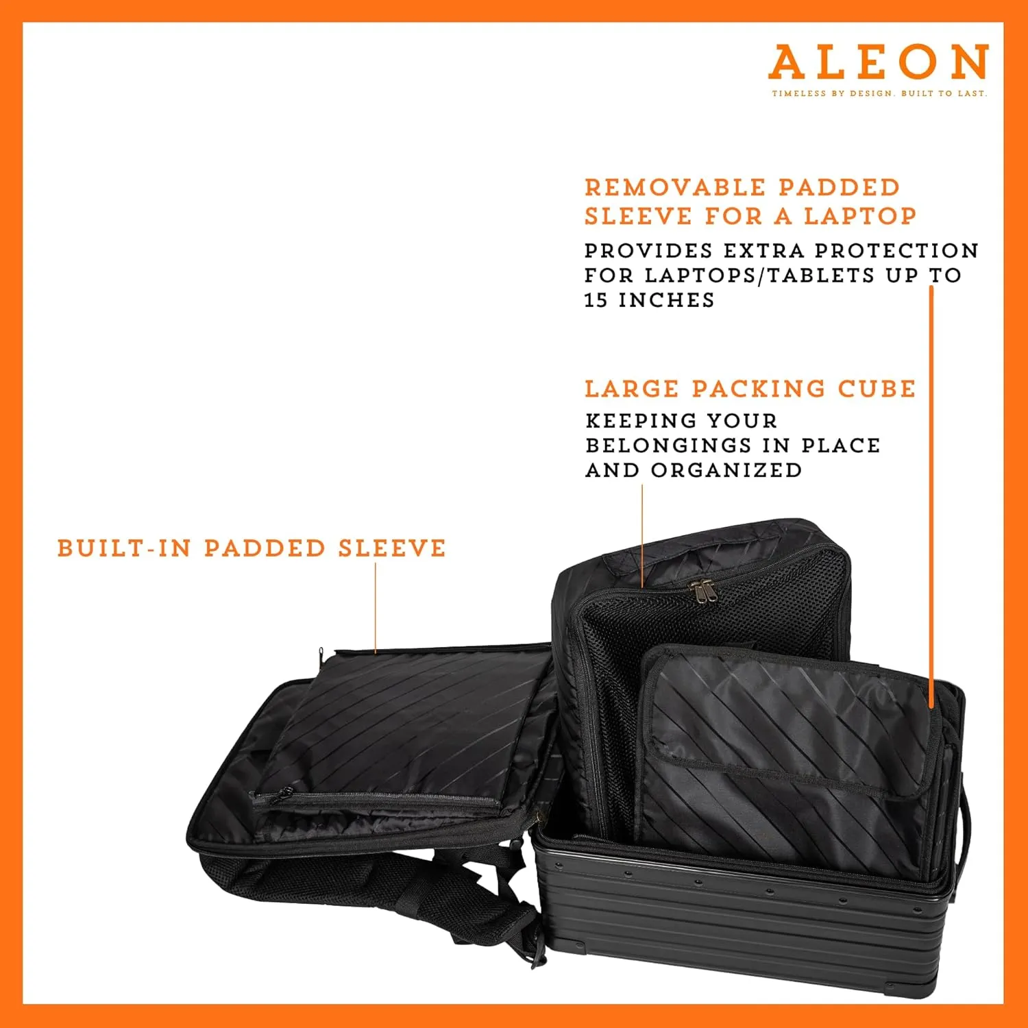 All Aluminum Lightweight 17" Hybrid Backpack for Men & Women, Fits 15" Laptop, Premium Hard Shell Backpack for Business Travel with RFID blocker for Tech, Executive, Gamers, Photographer (Black)