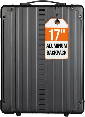 All Aluminum Lightweight 17" Hybrid Backpack for Men & Women, Fits 15" Laptop, Premium Hard Shell Backpack for Business Travel with RFID blocker for Tech, Executive, Gamers, Photographer (Black)