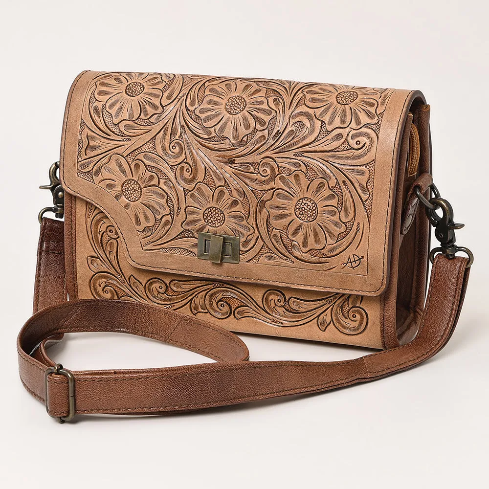 American Darling ADBG1229 Hand Tooled Genuine Leather women bag western handbag purse