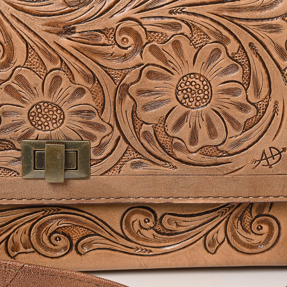 American Darling ADBG1229 Hand Tooled Genuine Leather women bag western handbag purse