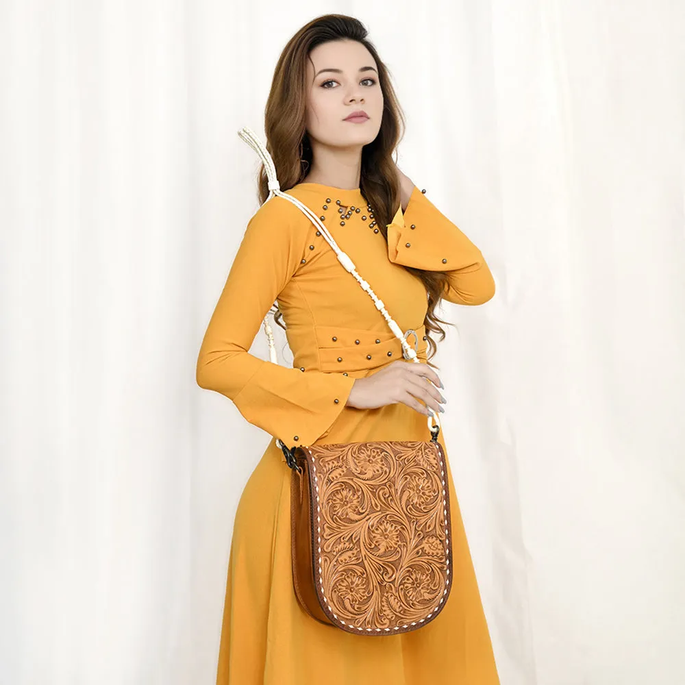 American Darling ADBG1418 Cross Body Hand Tooled Genuine Leather women bag western handbag purse