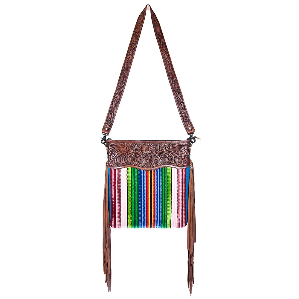 American Darling ADBGZ108R Signature Crossbody Hand Tooled Saddle Blanket Genuine Leather Women Bag Western Handbag Purse