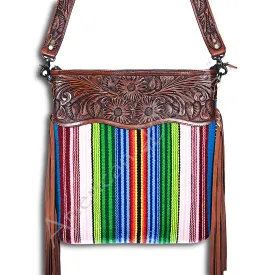 American Darling ADBGZ108R Signature Crossbody Hand Tooled Saddle Blanket Genuine Leather Women Bag Western Handbag Purse