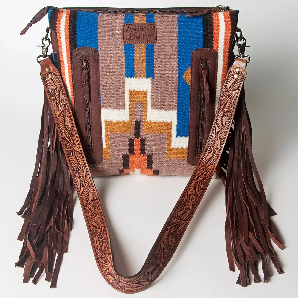 American Darling ADBGZ568 Signature Crossbody Hand Tooled Saddle Blanket Genuine Leather women bag western handbag purse