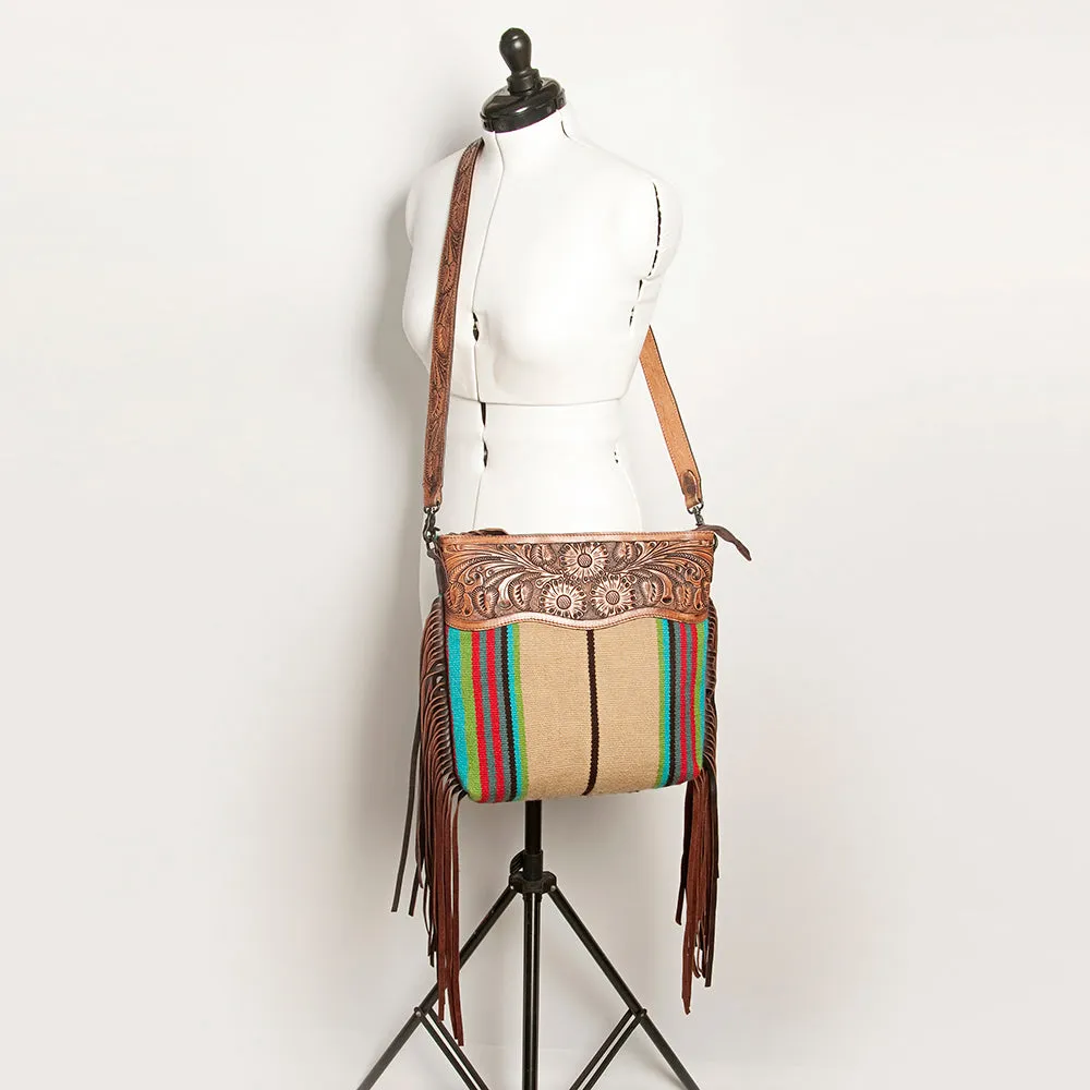 American Darling ADBGZ583A Signature Crossbody Hand Tooled Saddle Blanket Genuine Leather women bag western handbag purse