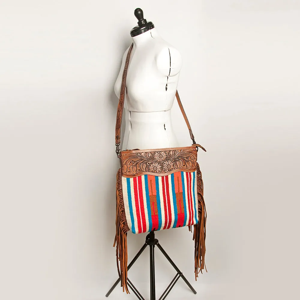 American Darling ADBGZ633 Signature Crossbody Hand Tooled Saddle Blanket Genuine Leather Women Bag Western Handbag Purse