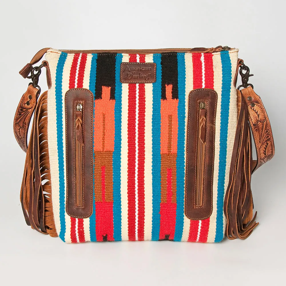 American Darling ADBGZ633 Signature Crossbody Hand Tooled Saddle Blanket Genuine Leather Women Bag Western Handbag Purse