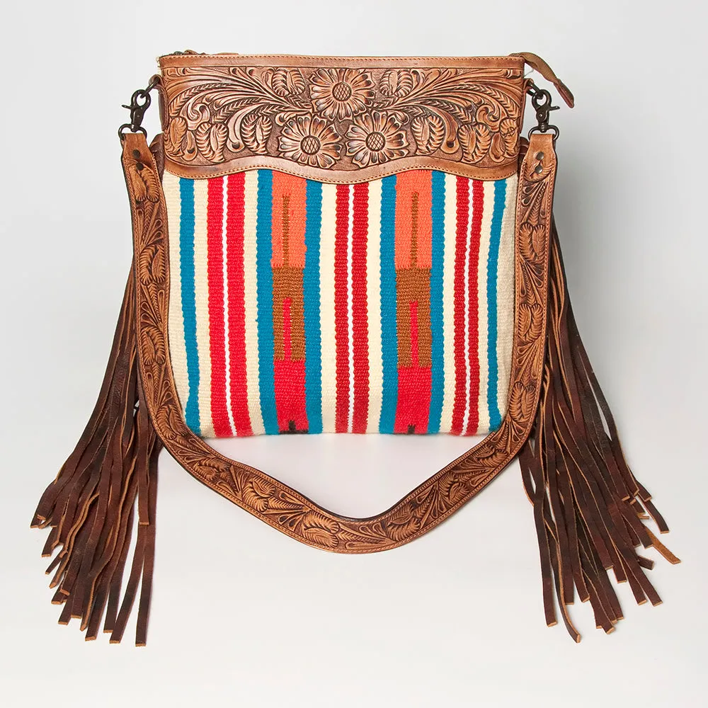 American Darling ADBGZ633 Signature Crossbody Hand Tooled Saddle Blanket Genuine Leather Women Bag Western Handbag Purse