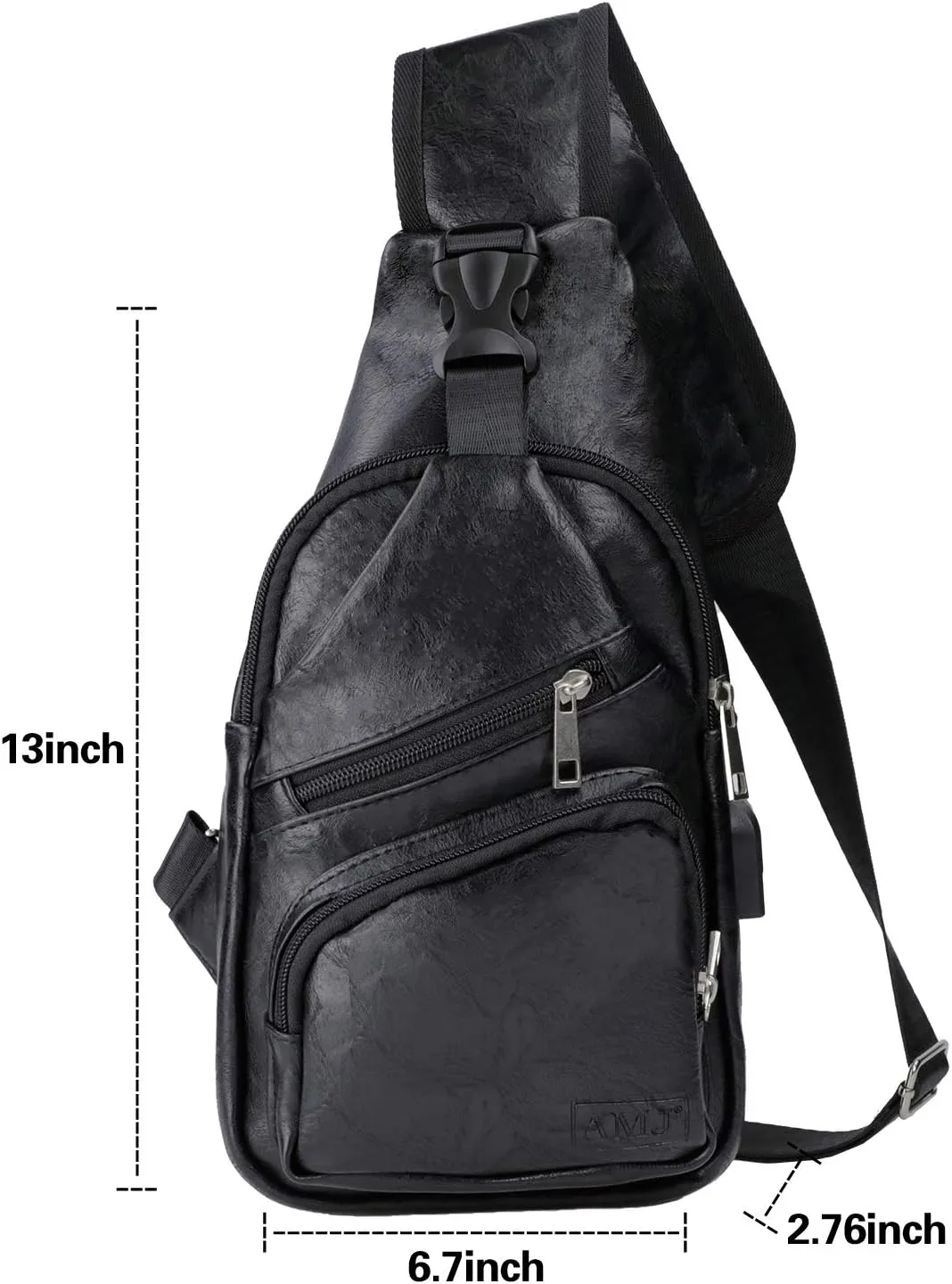 AMJ Crossbody Sling Bag Men Women, Casual Shoulder Backpack, Chest Daypack Satchel for Hiking Travel