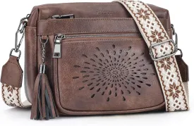 APHISON Crossbody Purse for WomenSmall Crossbody Bags Trendy Vegan Leather Shoulder bag with Adjustable Strap and Tassel