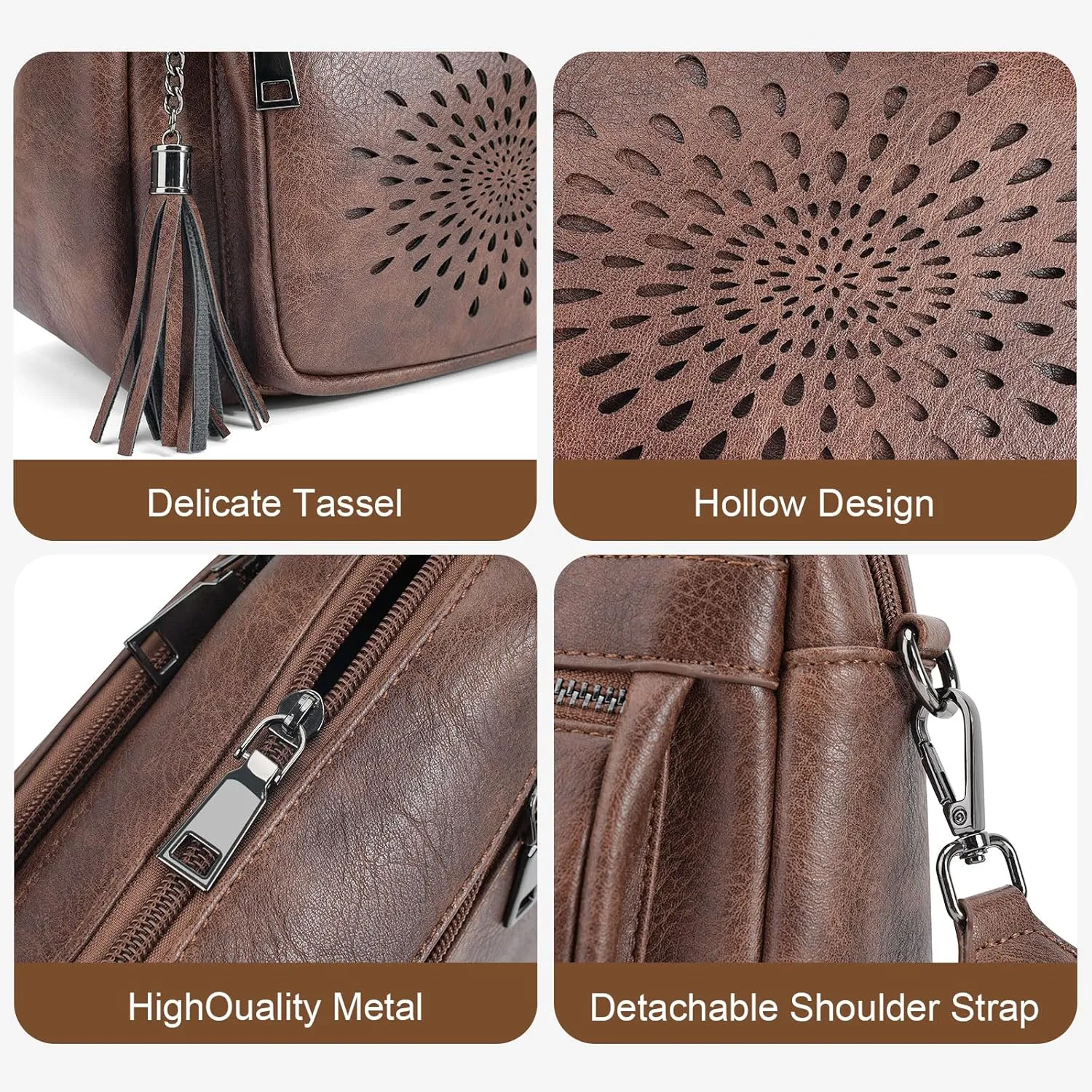 APHISON Crossbody Purse for WomenSmall Crossbody Bags Trendy Vegan Leather Shoulder bag with Adjustable Strap and Tassel