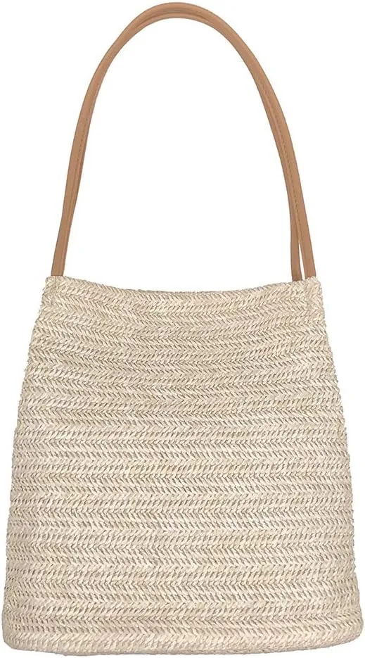 Aphoraeny Straw Beach Bag Buckets Totes Handbag Shoulder Tote Bag Straw Purse Summer Purse Women Summer Handbag