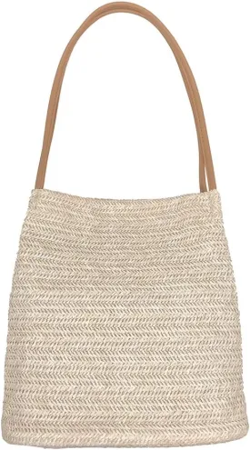Aphoraeny Straw Beach Bag Buckets Totes Handbag Shoulder Tote Bag Straw Purse Summer Purse Women Summer Handbag