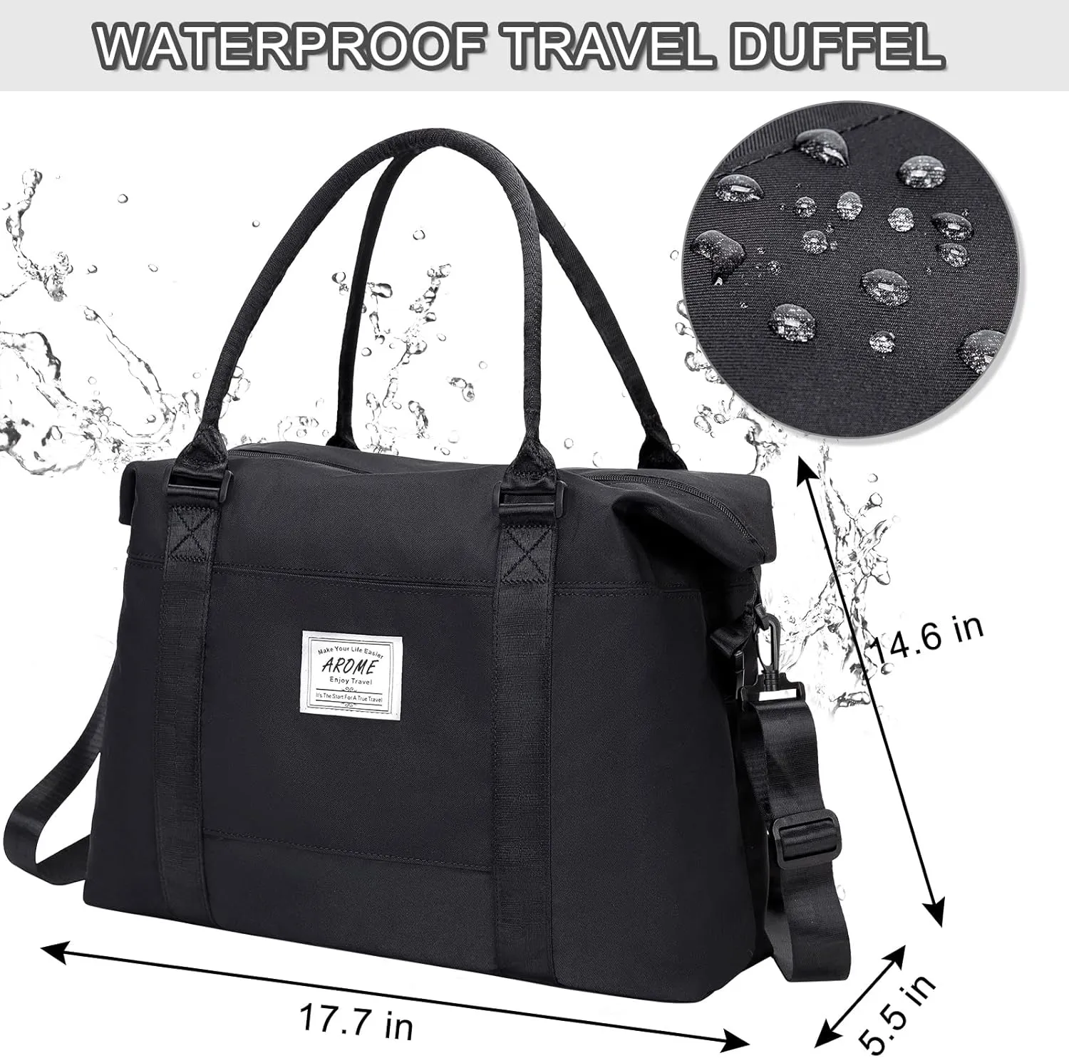 AROME Weekender Bags for Women, Travel Duffel Bag Overnight Weekend Bag Sports Gym Tote Bag with Wet Pocket & Flight Approved