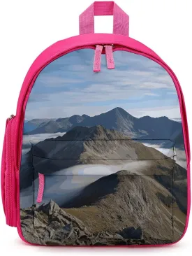 Backpack for Men Women Summits And Ridges Laptop Backpack Lightweight Casual Bookbag for Business Hiking (pink-style)