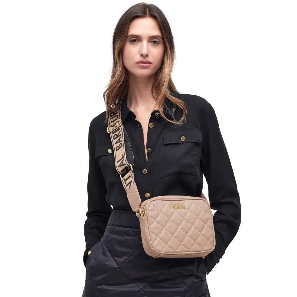 Barbour International Sloane Quilted Crossbody Bag In Camel