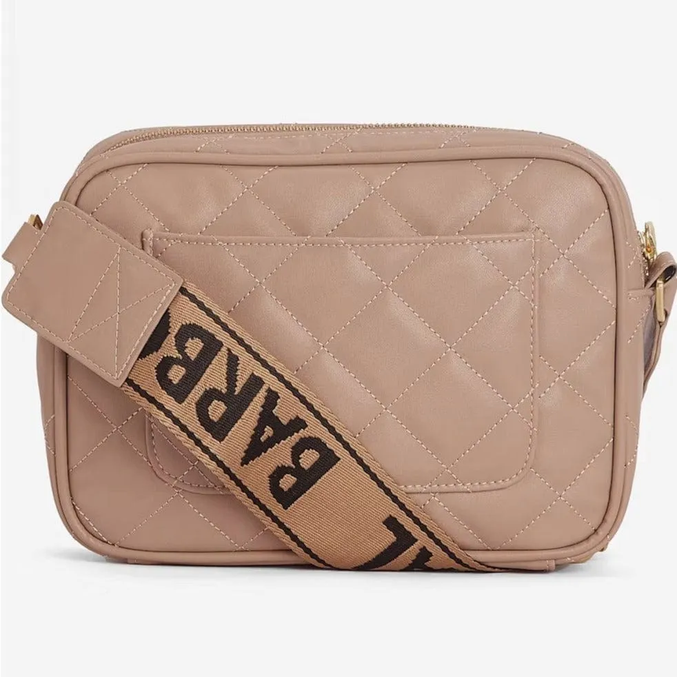 Barbour International Sloane Quilted Crossbody Bag In Camel
