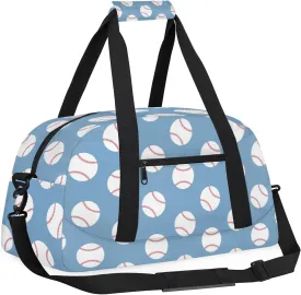 Baseball Blue 18 inch Small Gym Bag for Women and Men, Lightweight Carry On Weekender Bag Mini Duffel Bag for Travel Sports Workout