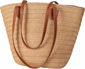 Beach Bags for Women, Large Beach Bag, Woven Straw Tote Bags Waterproof, Weaving Swim Shopping Travel Bag