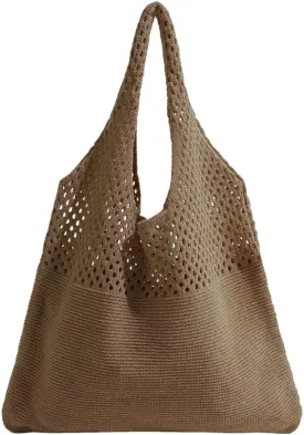 Beach Tote Bags for Women, Summer Slouchy Hobo Shoulder Crossbody Bag Womens Boho Purses and Handbags