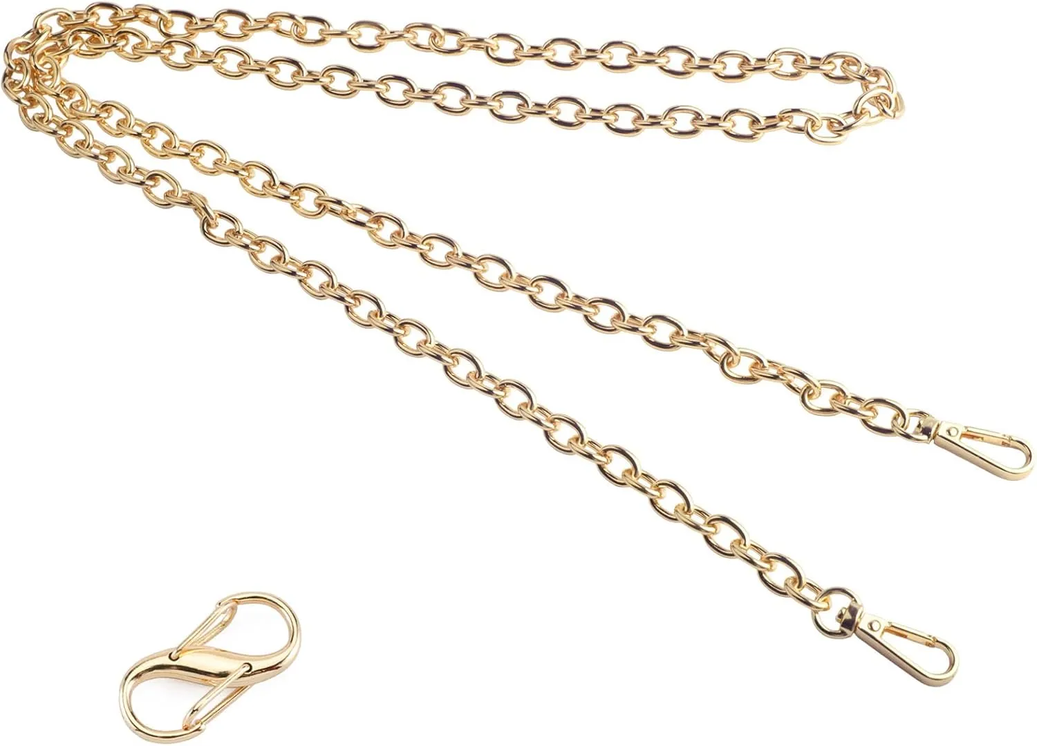 BEAULEGAN Purse Chain Strap - Replacement Shoulder Crossbody Bag with Adjustable Buckle - 51 inches Long(Gold)