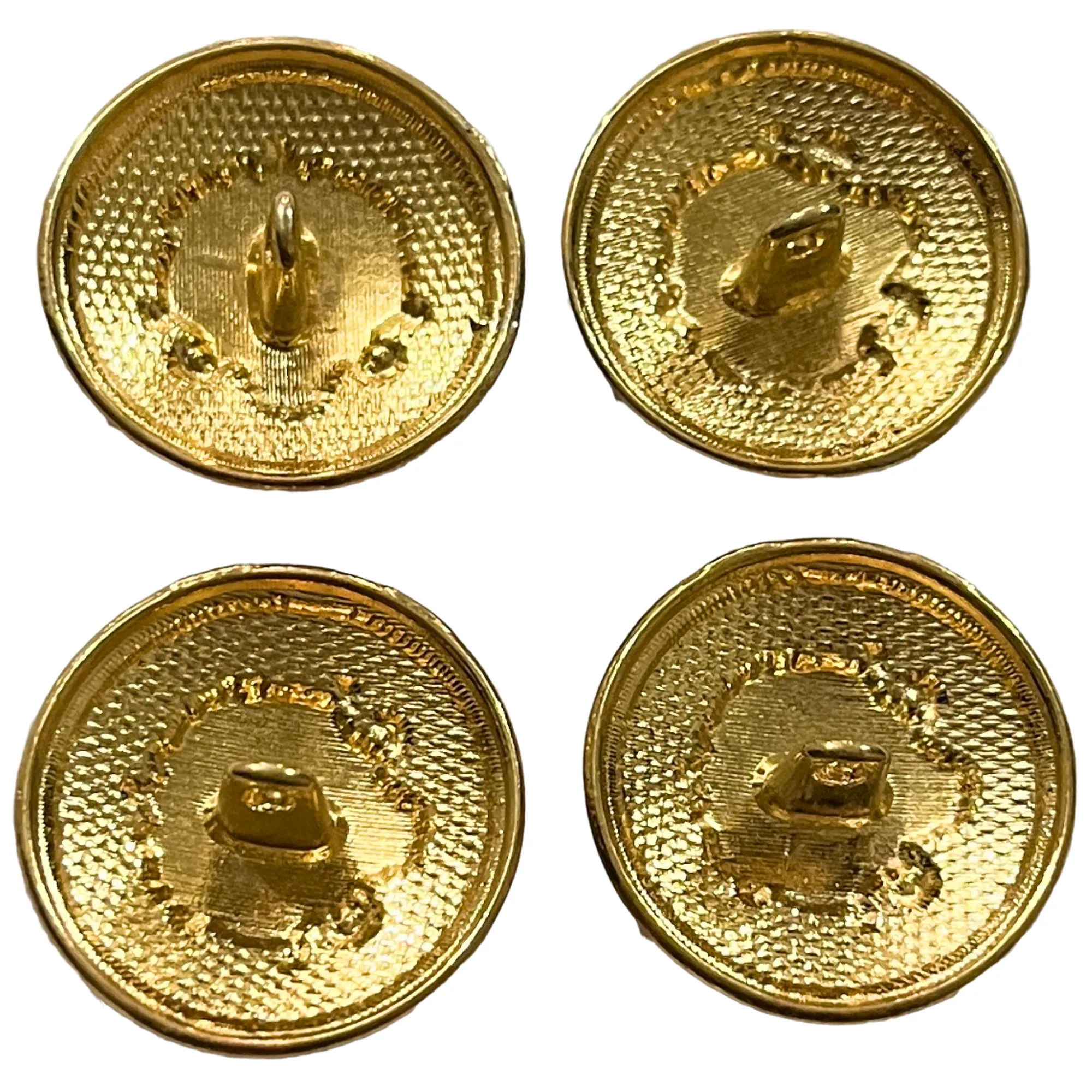 Black & Golden Color King & Queen Singhasan Designer Round 1 Hole Metal Buttons