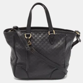 Black Guccissima Leather Small Bree Tote
