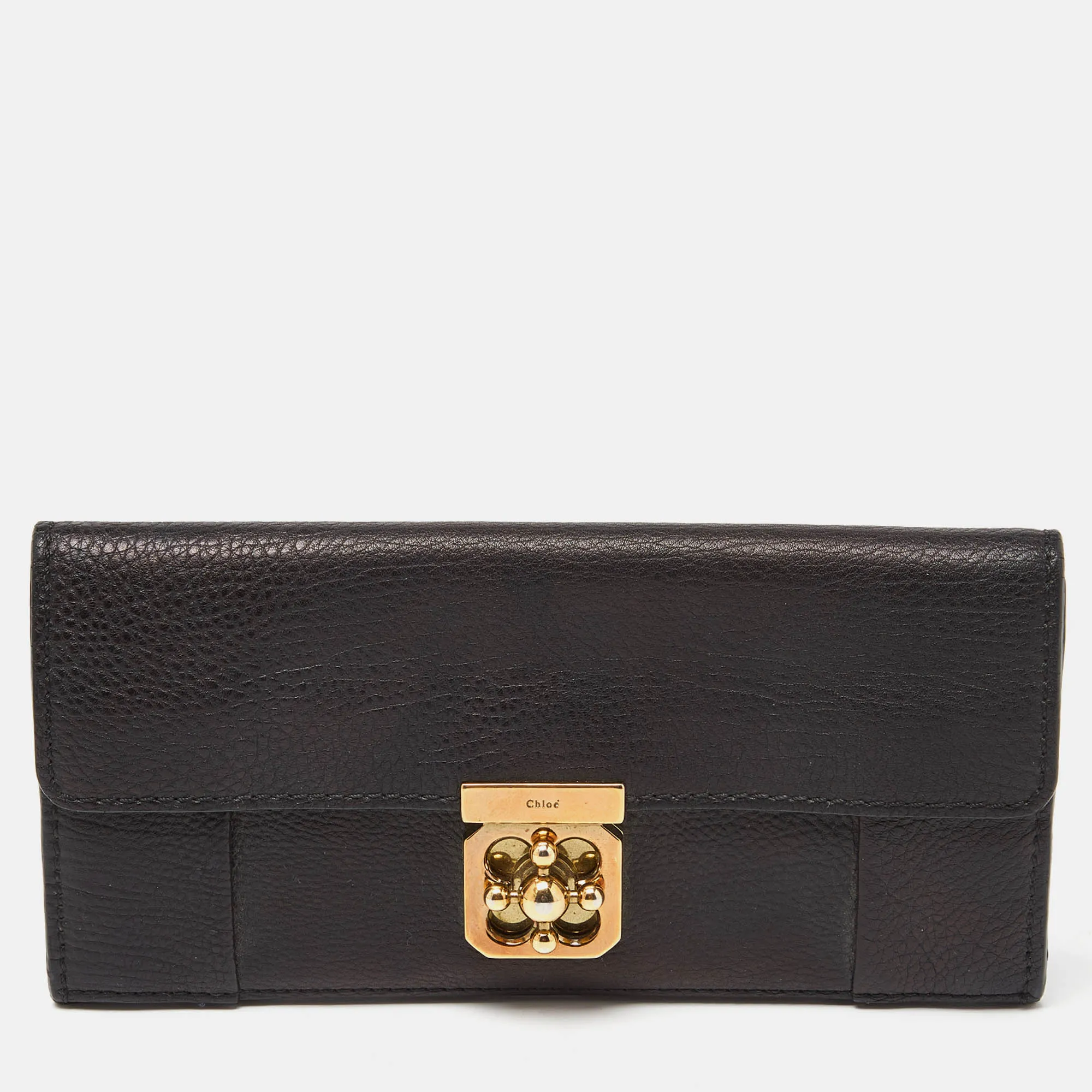 Black Leather Elsie Continental Wallet