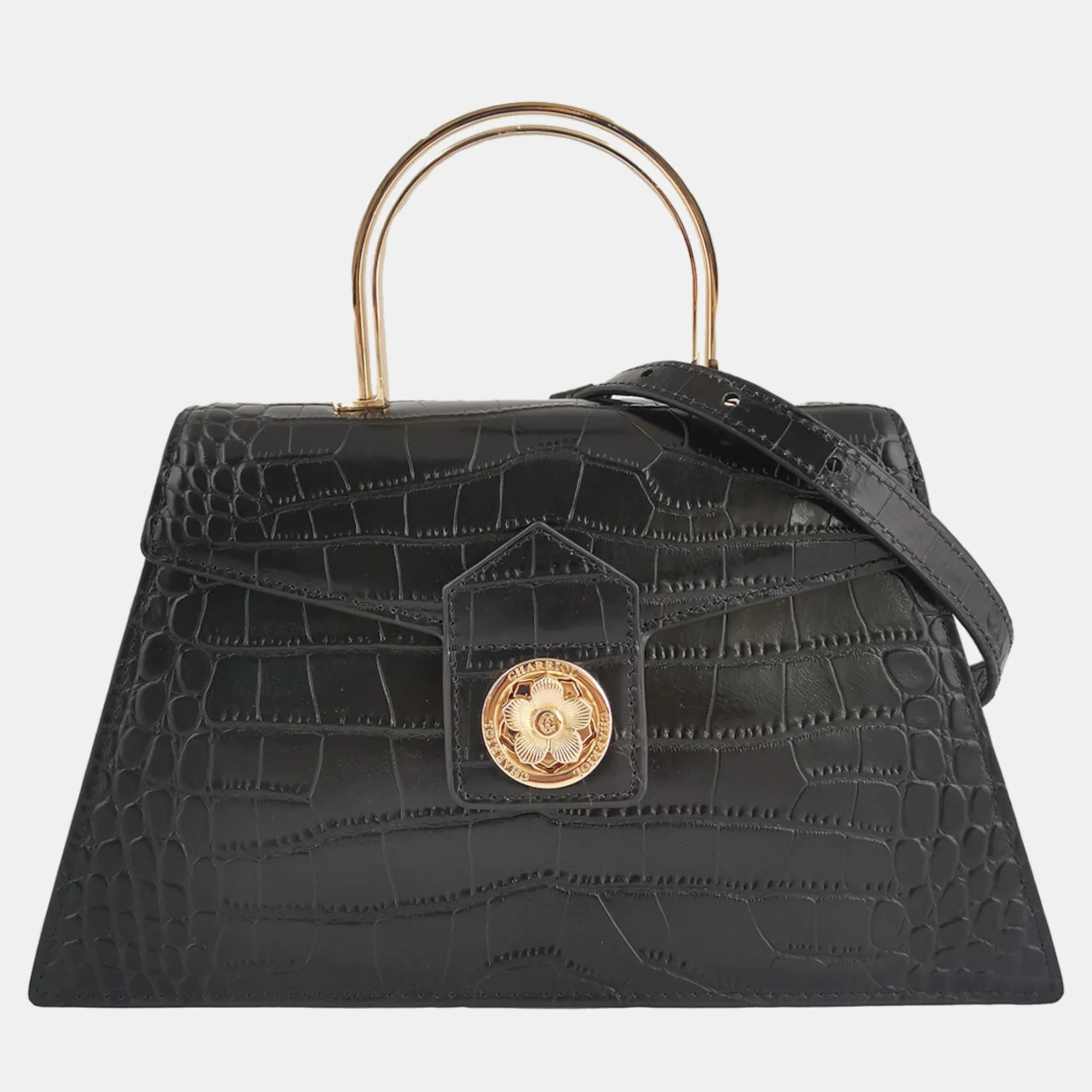Black Leather Laetitia Crossbody