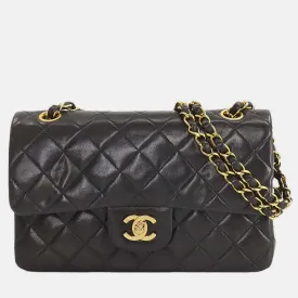 Black Leather Matelasse 23 Chain Shoulder Bag