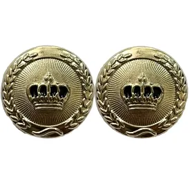 Black& Silver King and Queen Crown Design Round 1 Hole Metal Buttons
