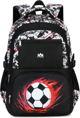 Bluboon Kids Backpack Boys Camo Bookbag Teens Elementary School Bag Daypack Travel Back Pack Middle school (Black White and Red Graffiti)