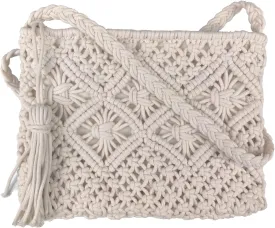 Boho Crossbody Handbag,Handwoven cotton rope Shoulder Bag,Summer Beach Clutches Bags for Women,Handmade Purse