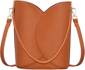 Bucket Bag for Women - Adjustable CrossbodyHobo Purse Trendy Vegan Leather Designer Ladies Tote Handbag
