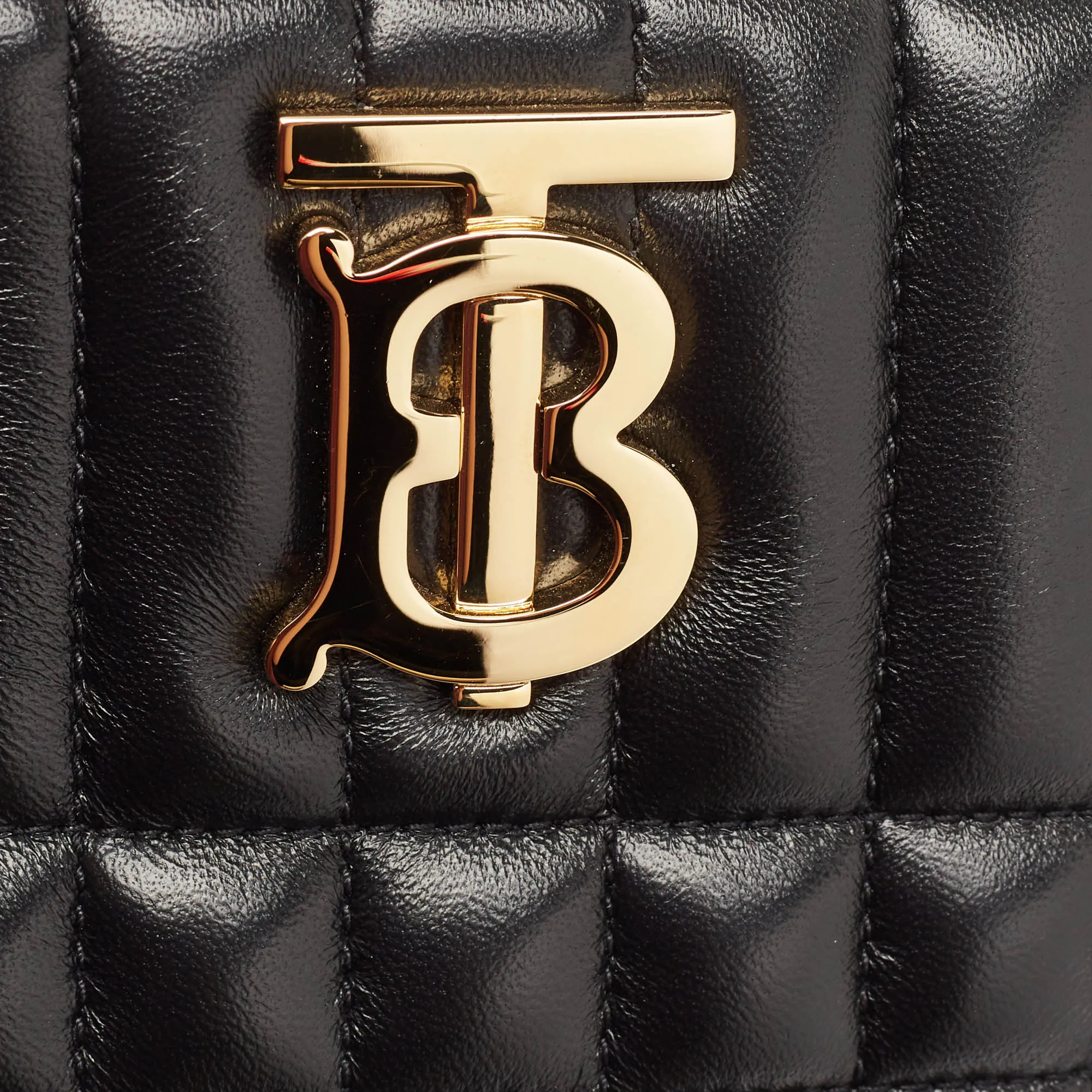 BURBERRY Black Quilted Leather Small Lola Zip Shoulder Bag