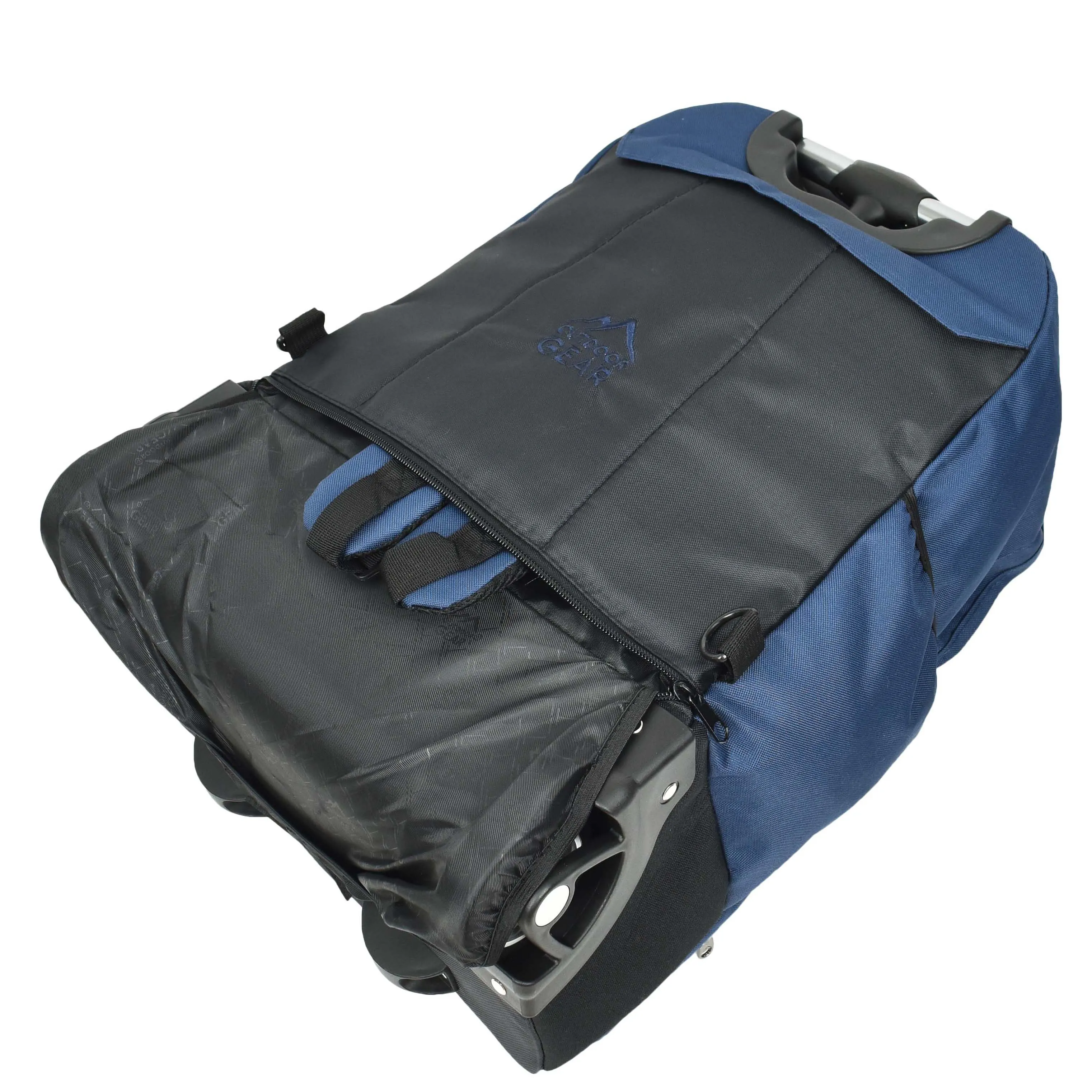 Cabin Size Backpack Wheels Hiking Trekking Telescopic Handle Vulcan Navy