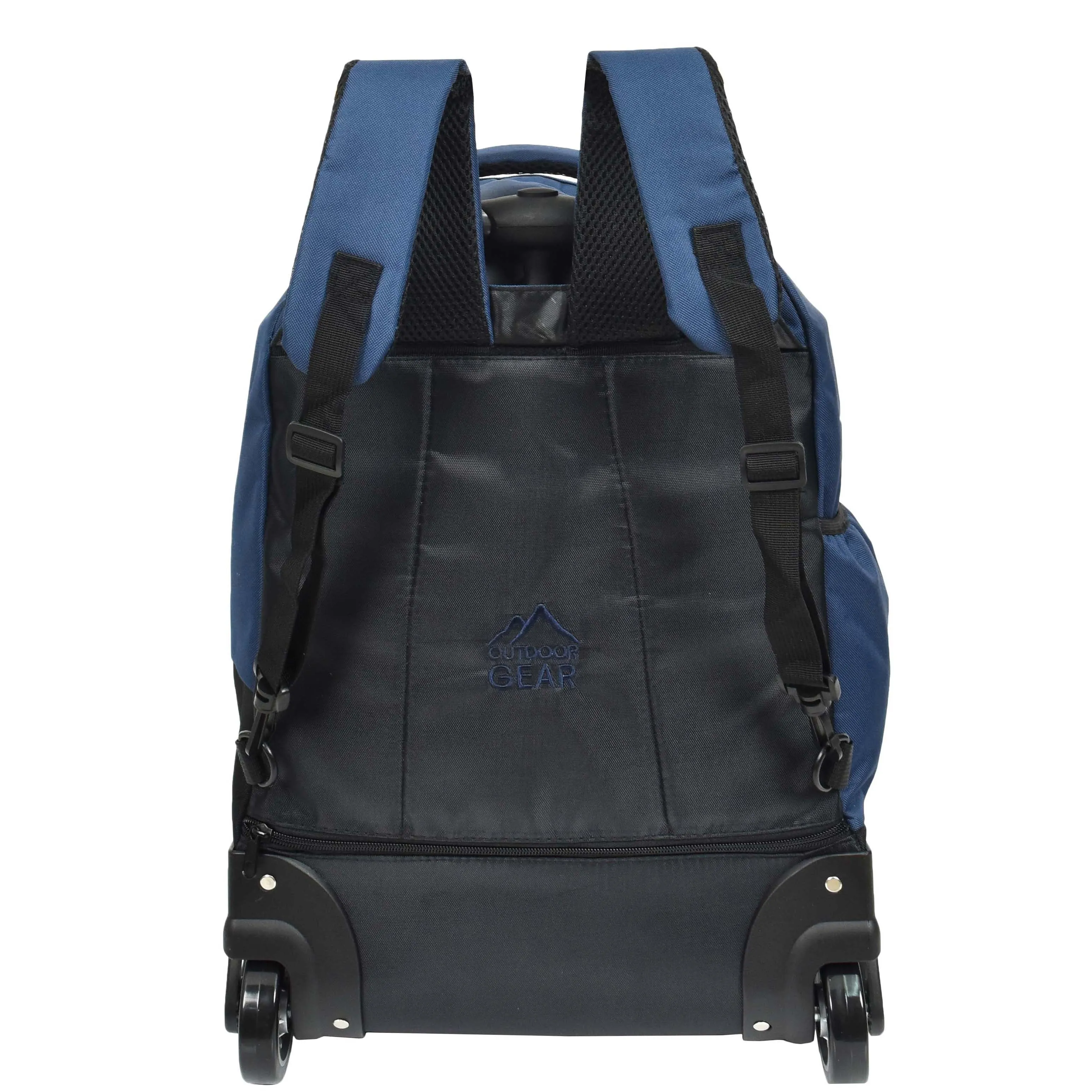 Cabin Size Backpack Wheels Hiking Trekking Telescopic Handle Vulcan Navy