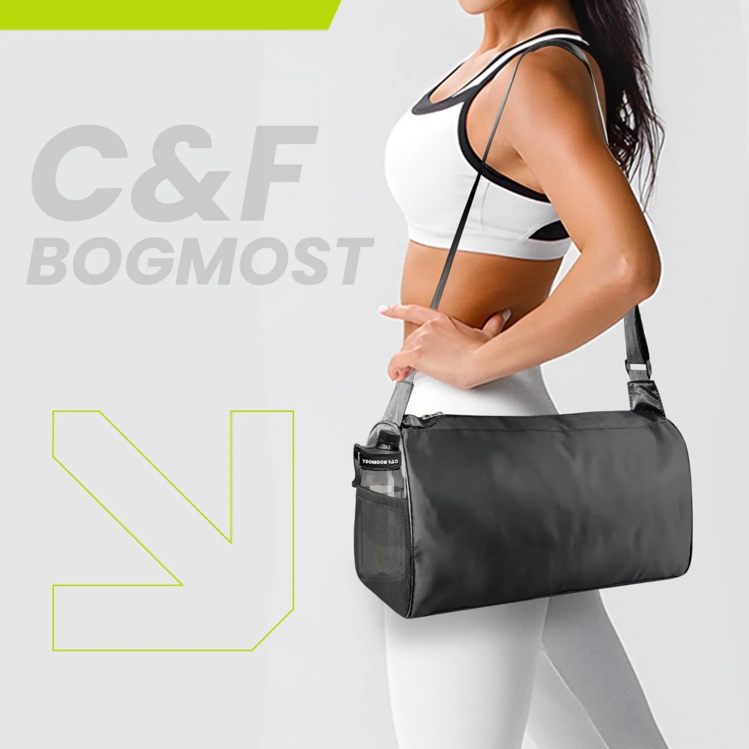 C&F BOGMOST Small Travel Duffel Bag Foldable Waterproof Gym Bag for Gym Beach Swim Bag Men Women Duffle Bags Lightweight Oxford Cloth Sports Bags -Black