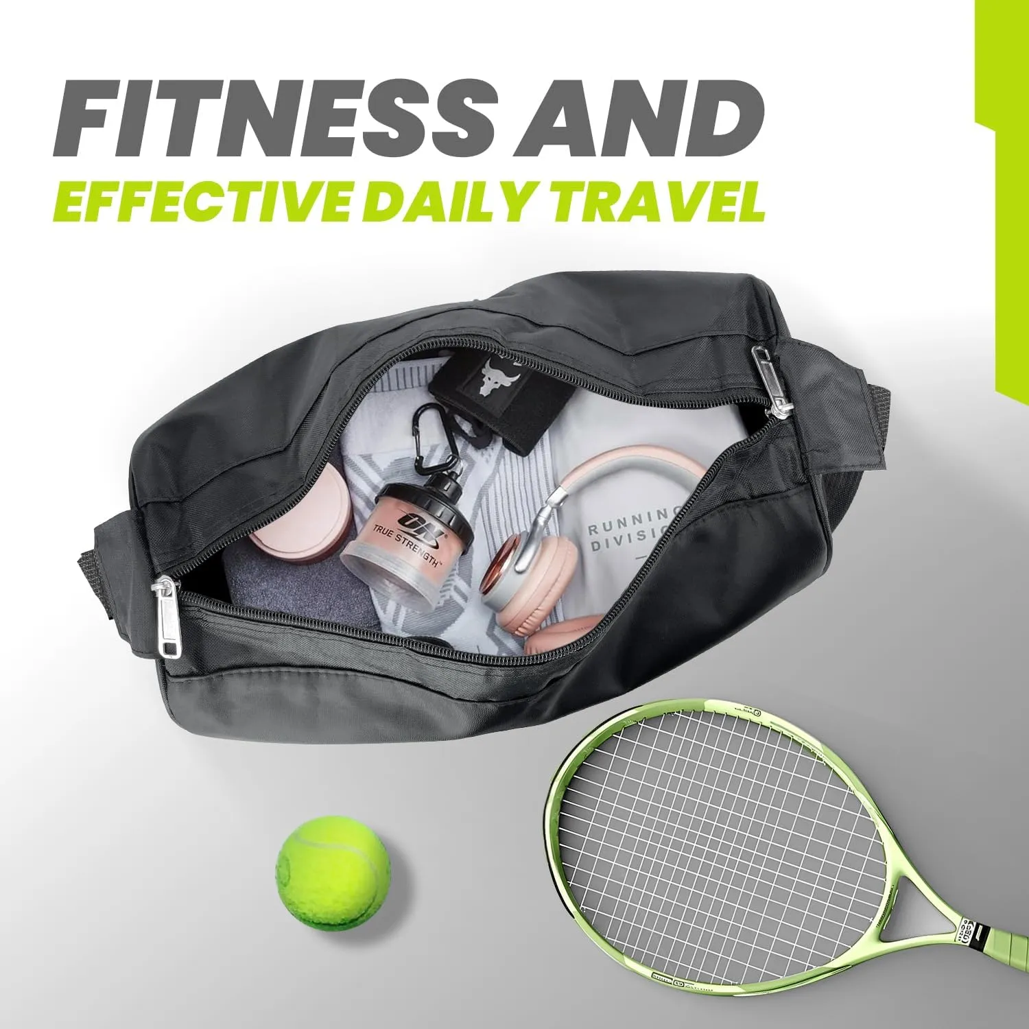 C&F BOGMOST Small Travel Duffel Bag Foldable Waterproof Gym Bag for Gym Beach Swim Bag Men Women Duffle Bags Lightweight Oxford Cloth Sports Bags -Black