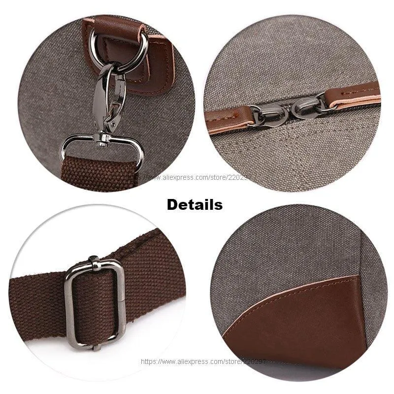 Canvas Duffel Leather Carry On Bag