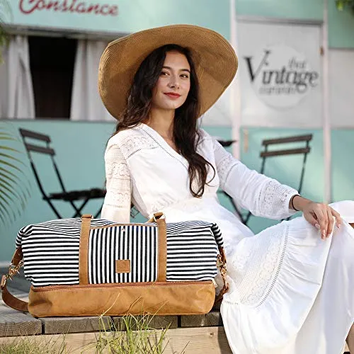 Canvas Duffel Weekender Bag with Shoe Compartment