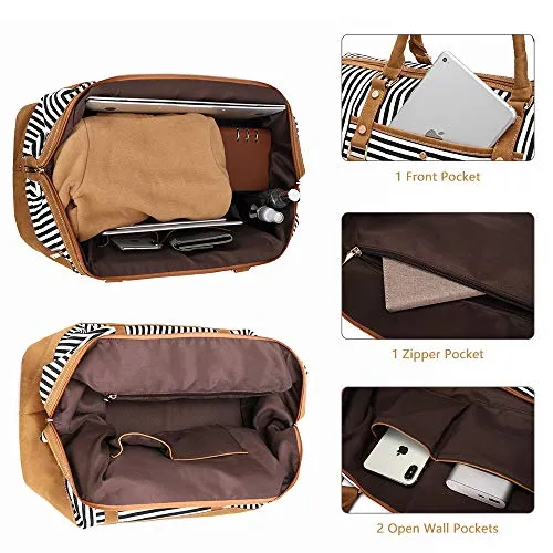 Canvas Duffel Weekender Bag with Shoe Compartment