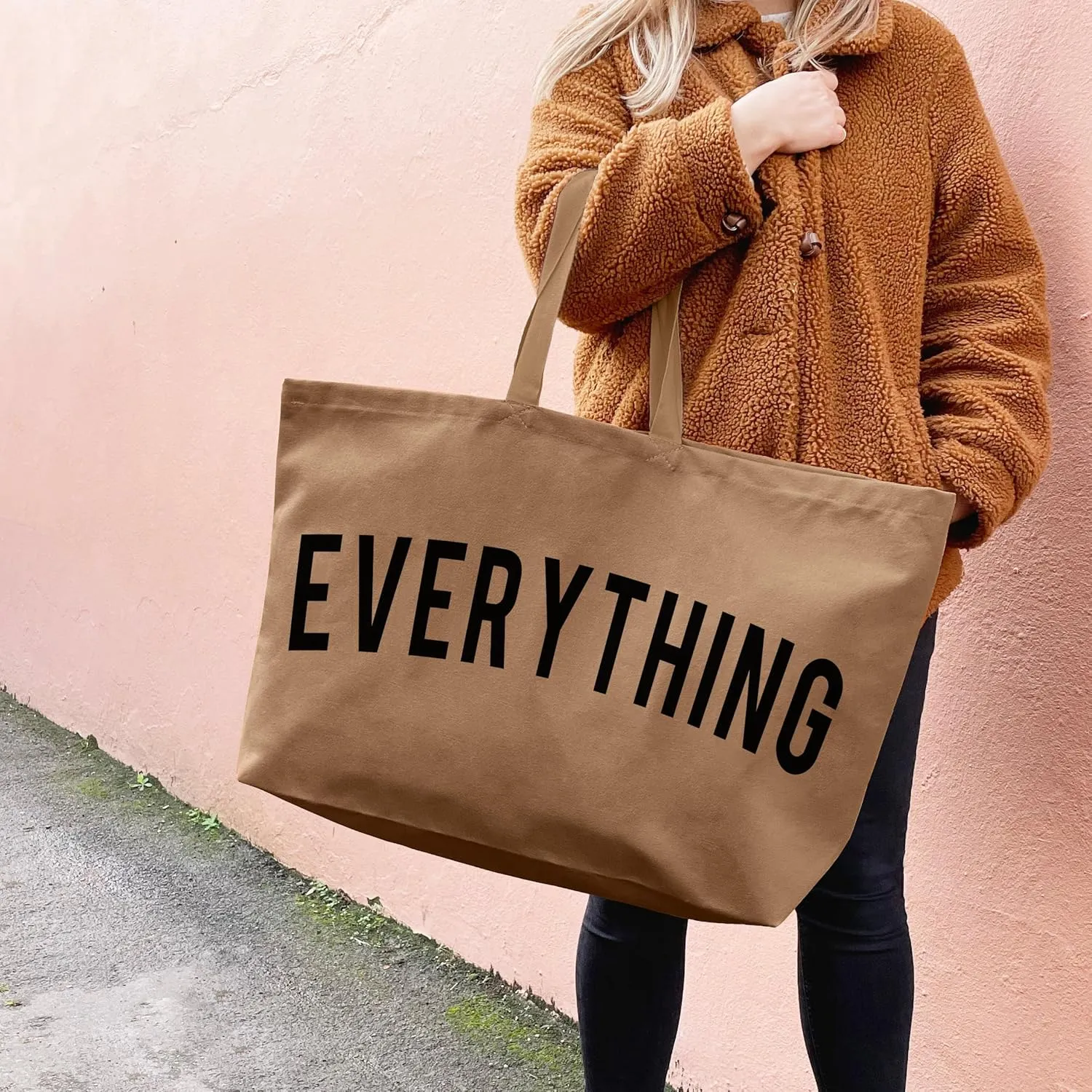 Canvas Tote Bag - Extra Large Shopping Beach Totes Bags Reusable Big Grocery Bag 28" x 8" x 16"