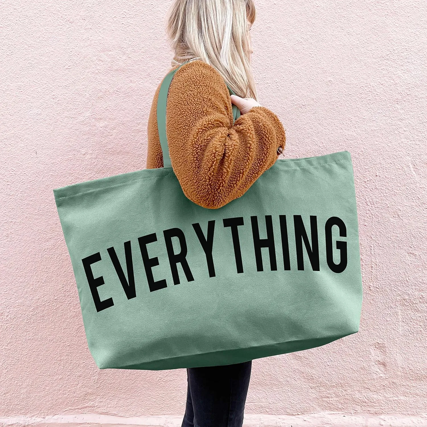 Canvas Tote Bag - Extra Large Shopping Beach Totes Bags Reusable Big Grocery Bag 28" x 8" x 16"