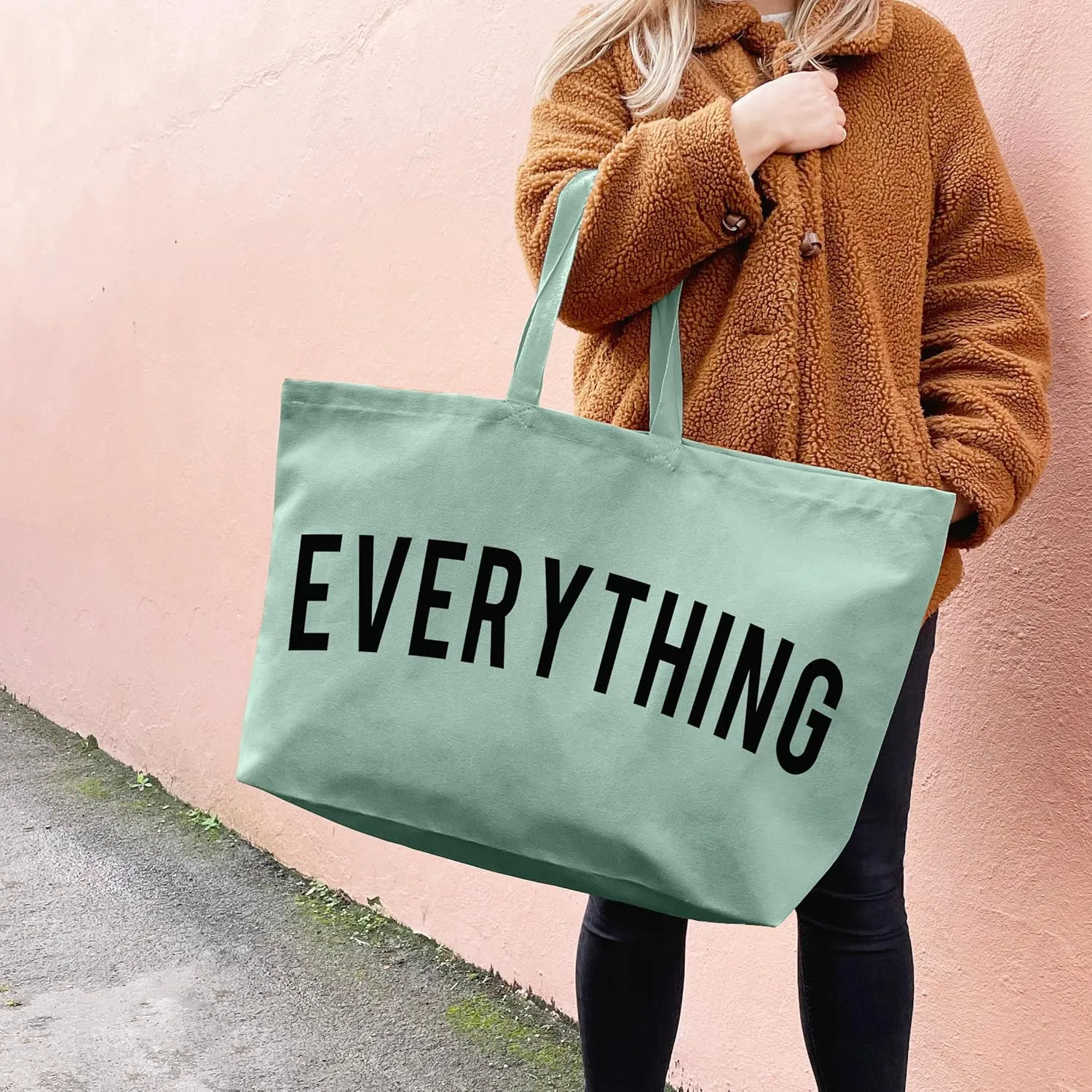 Canvas Tote Bag - Extra Large Shopping Beach Totes Bags Reusable Big Grocery Bag 28" x 8" x 16"