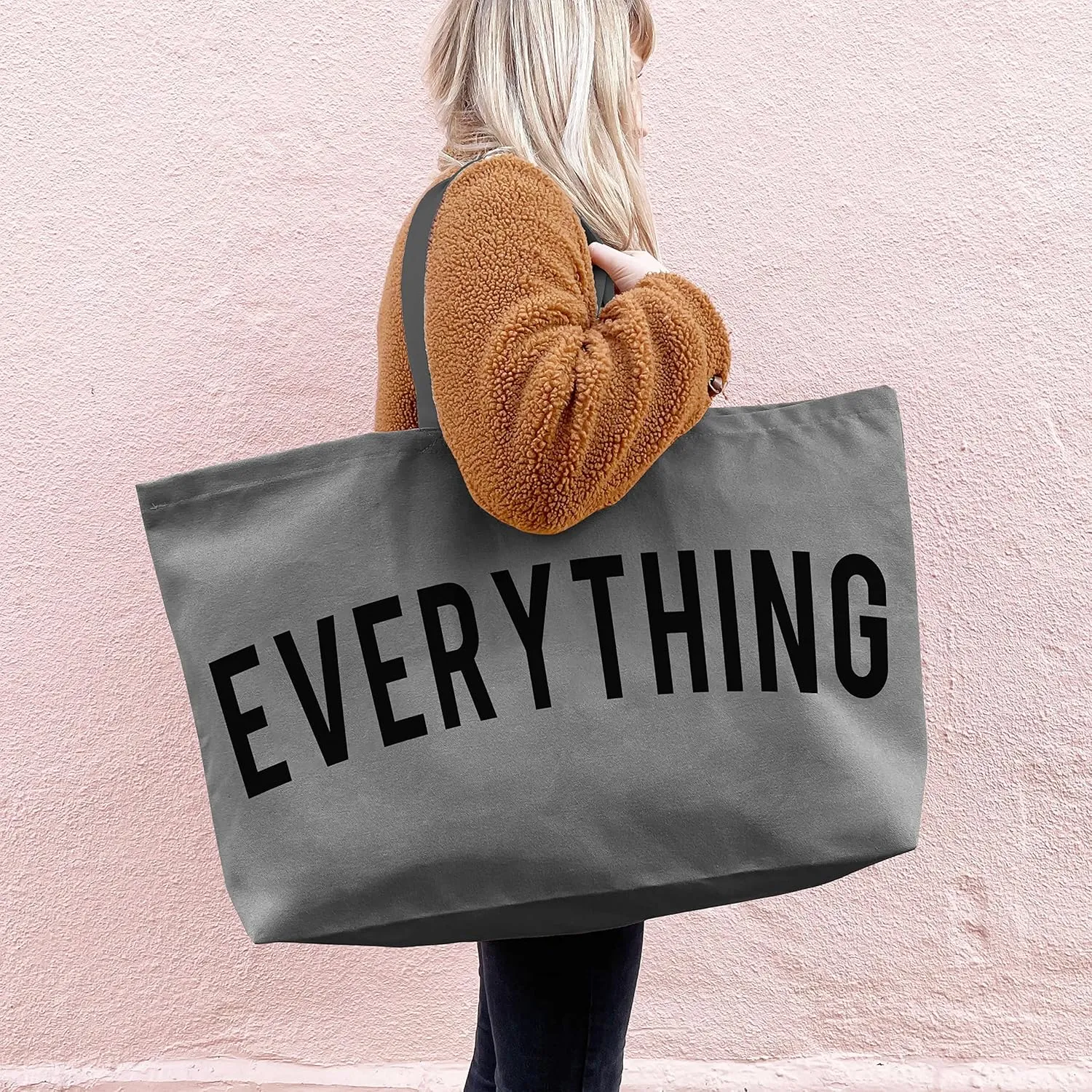 Canvas Tote Bag - Extra Large Shopping Beach Totes Bags Reusable Big Grocery Bag 28" x 8" x 16"